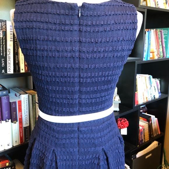 GUESS Navy Pucker Knit Skater Dress - Picture 5 of 6